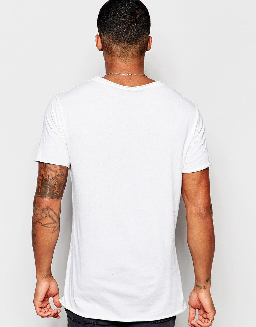 Longline T-Shirt In Lined Fabric